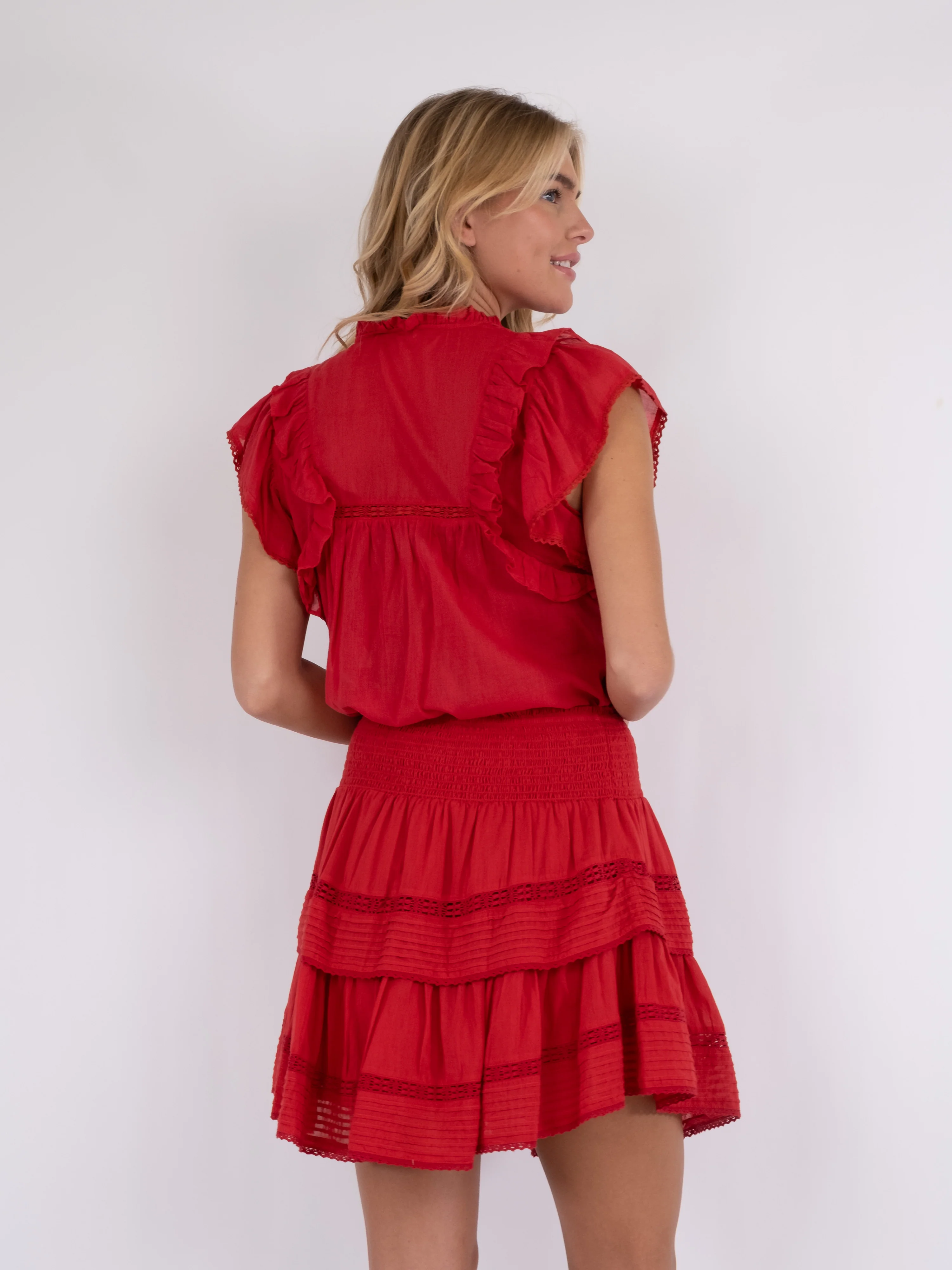 Neo Noir  Jayla S Voile top - Rød