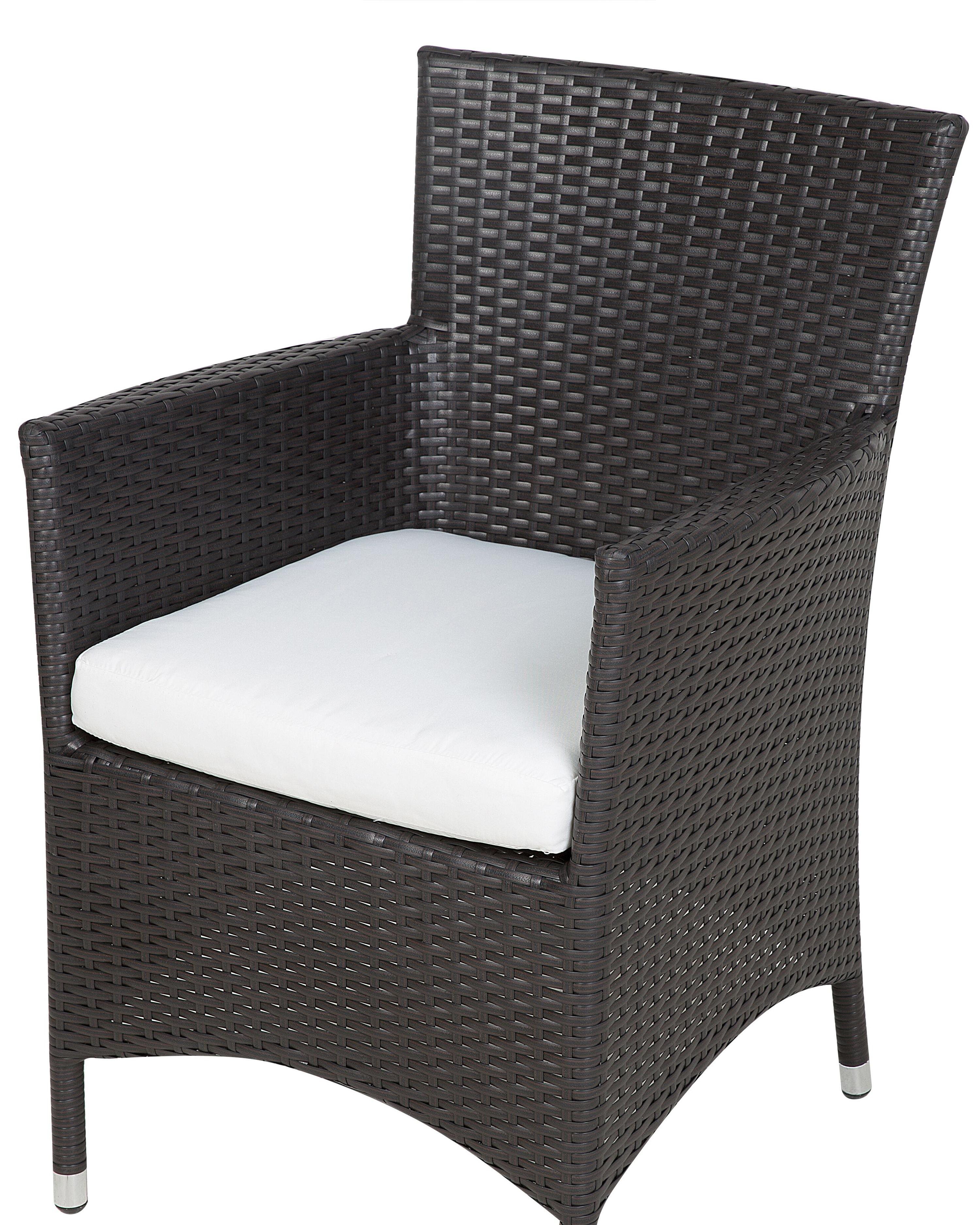 Set van 2 stoelen met zitkussen ITALY PE rotan Donkerbruin