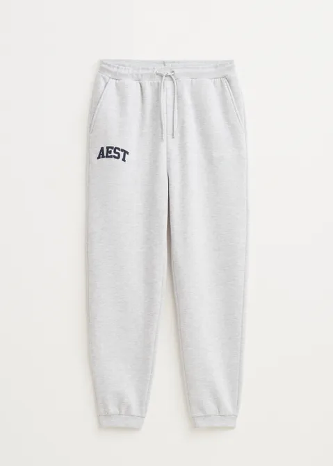 Joggingbroek met merk print grijs (GRS.LME)