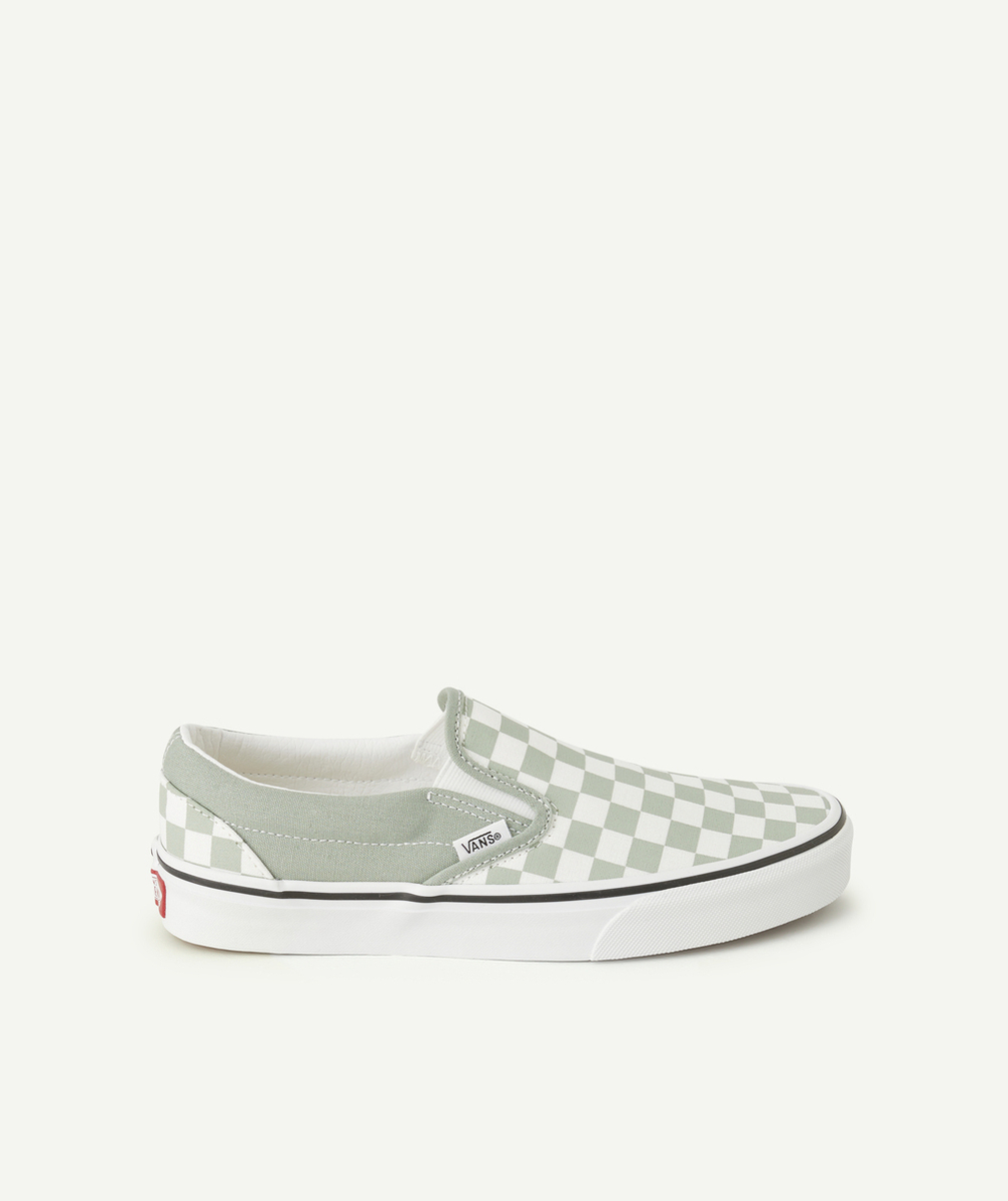 VANSchaussures classic slip-on ado imprimé checkerboard vert