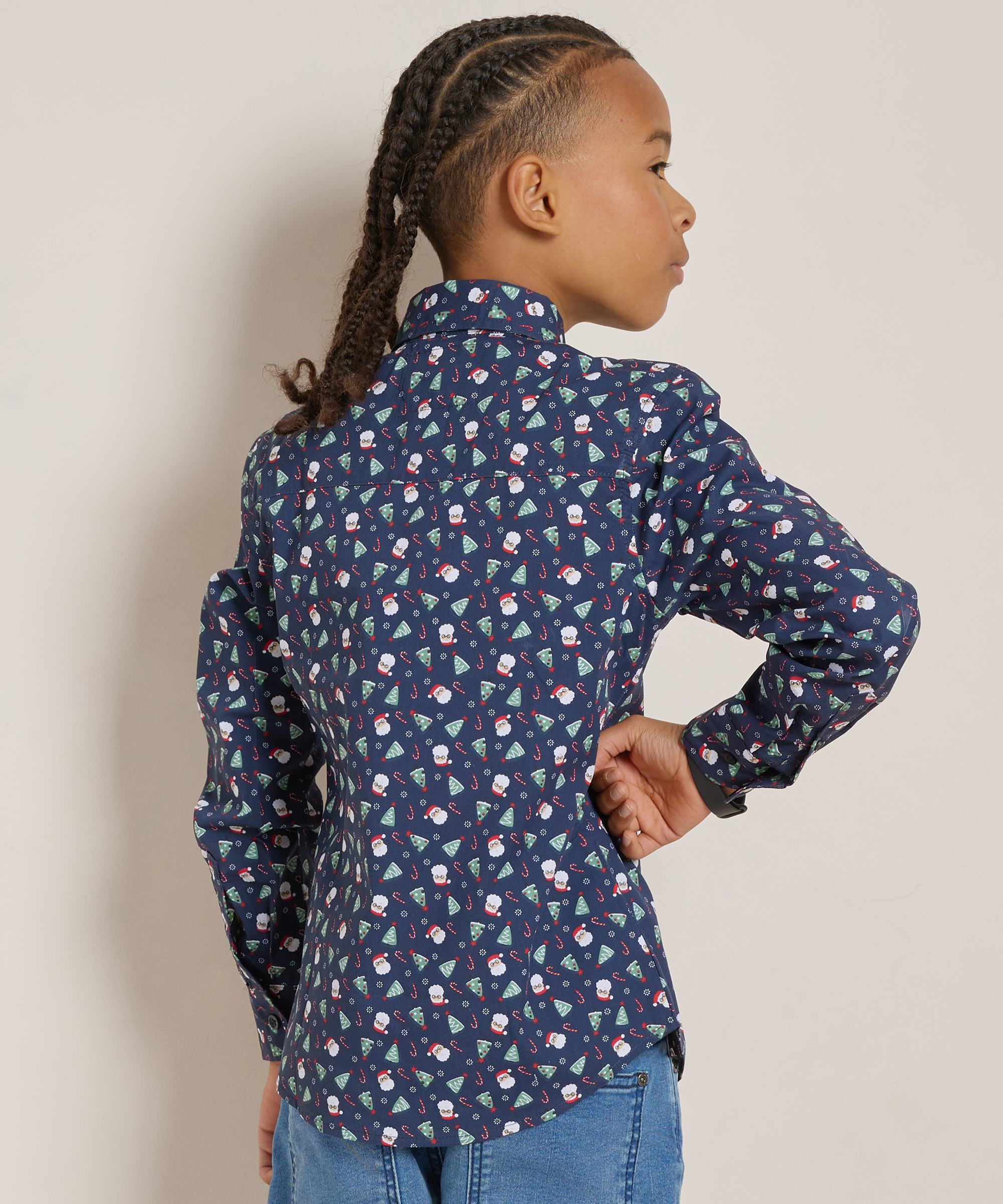 blouse met kerstprint