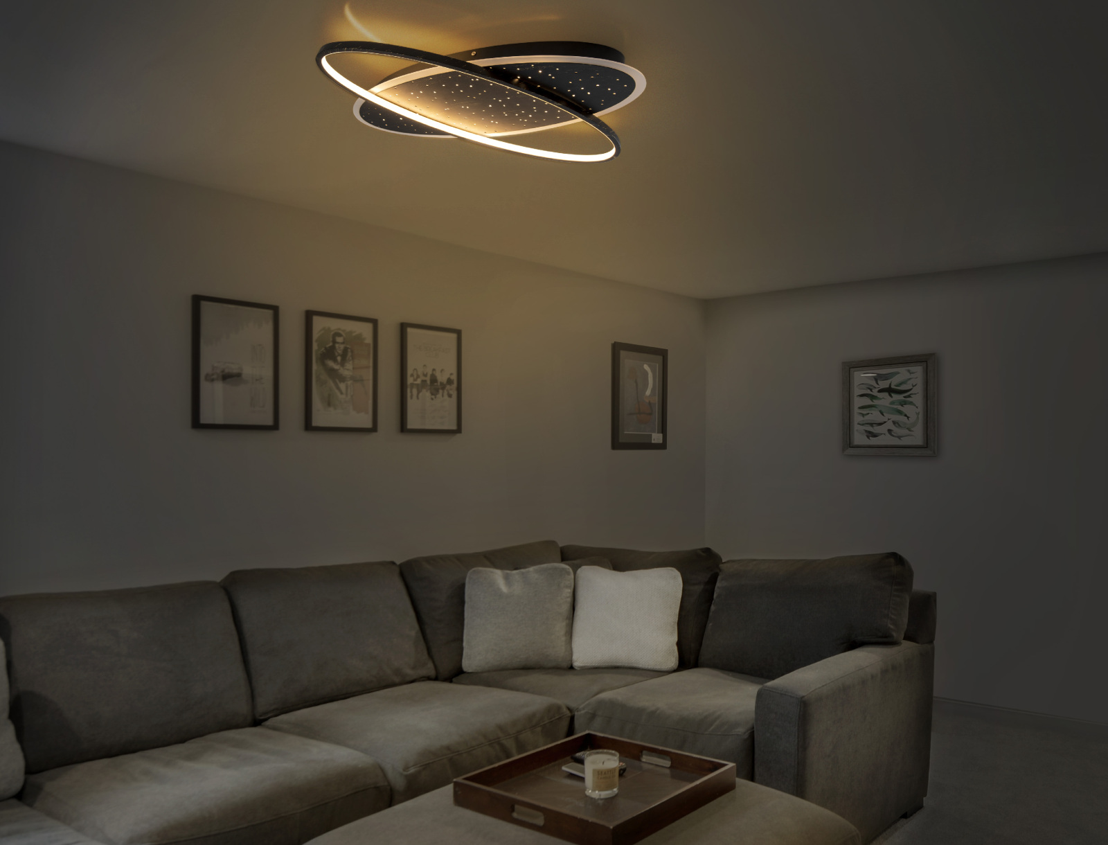 LED-Deckenleuchte - schwarz - 60 cm