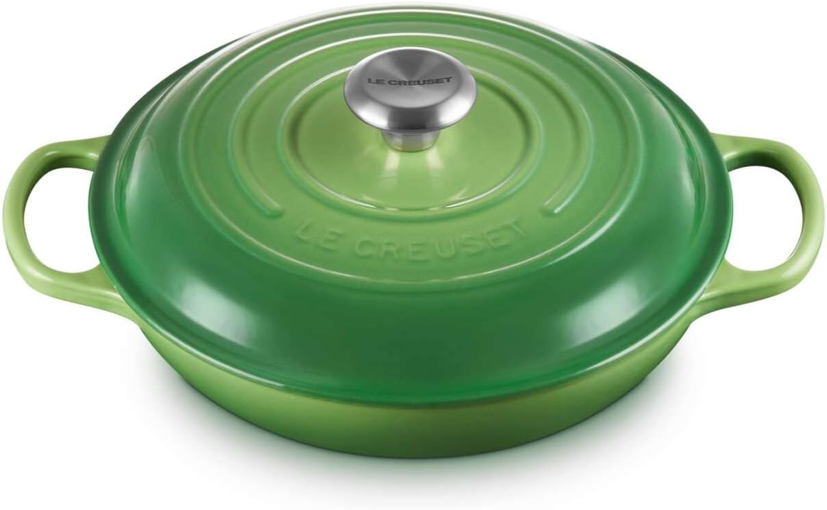 Le Creuset Signature Gusseisen Gourmet-Profitopf, Rund, Ø 26 cm, 2,2 l, Für alle Herdarten inkl. Induktion geeignet, 4,205 kg, Bamboo, 21180264082430