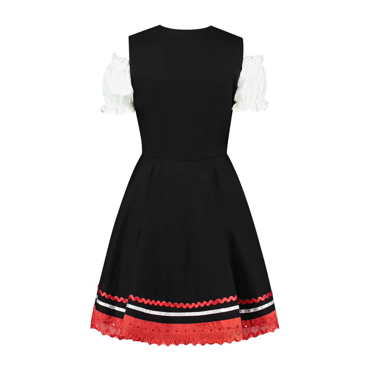 Oktoberfest Dirndl Jurk Oktoberfest Zwart Rood Dames 2 Delig
