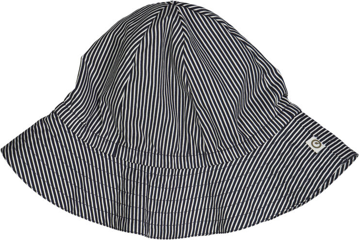 Müsli by Green Cotton Poplin stripe hat baby Balsam cream/night blue