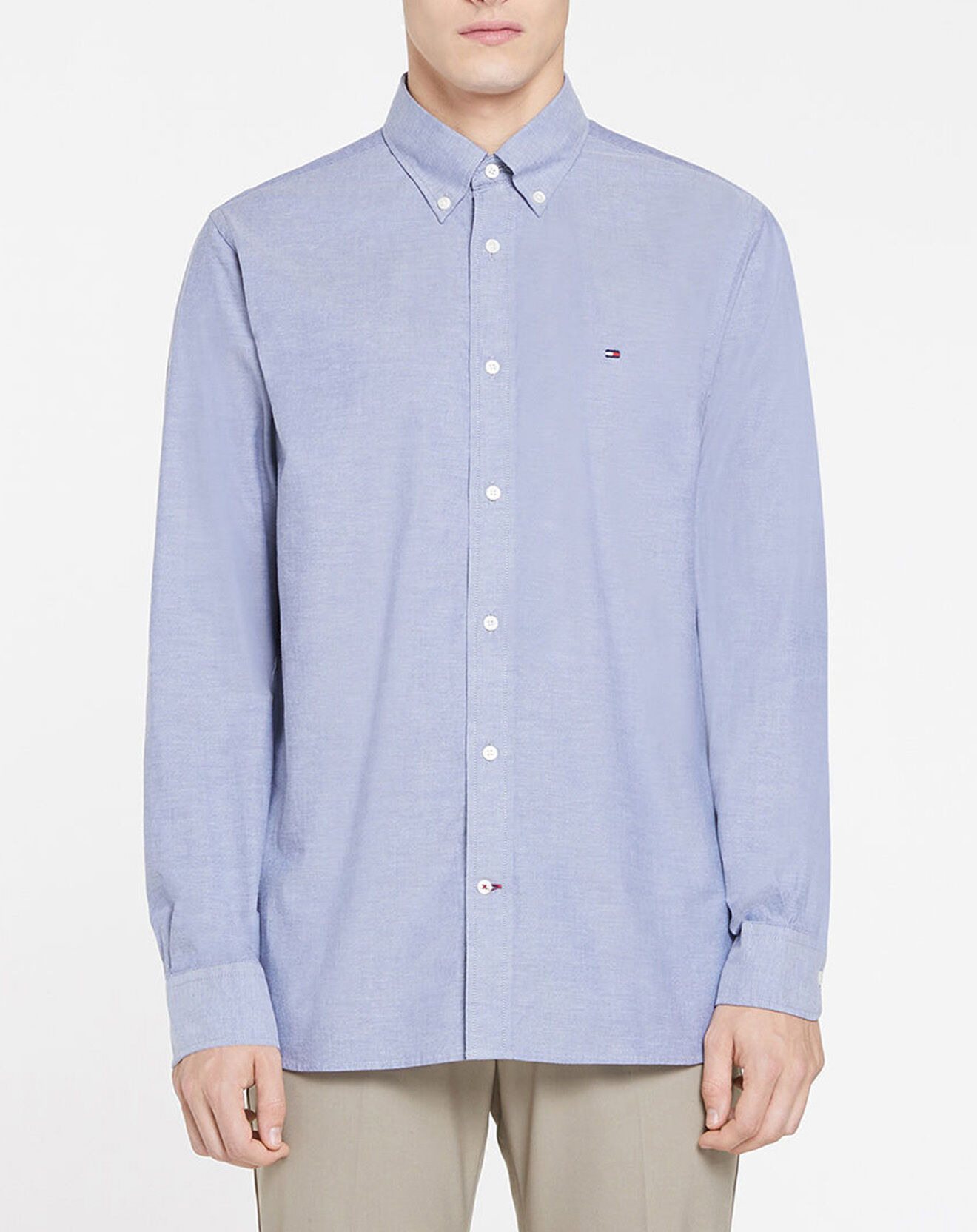 Tommy Hilfiger Chemise droite Refined Oxford Flex bleue