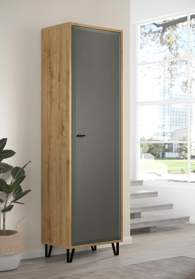 PLACES OF STYLE Garderobenschrank »Belva« 1 Stk. tlg. Flurschrank mit 5 verstellbaren Böden und ausziehbarer Kleiderstange