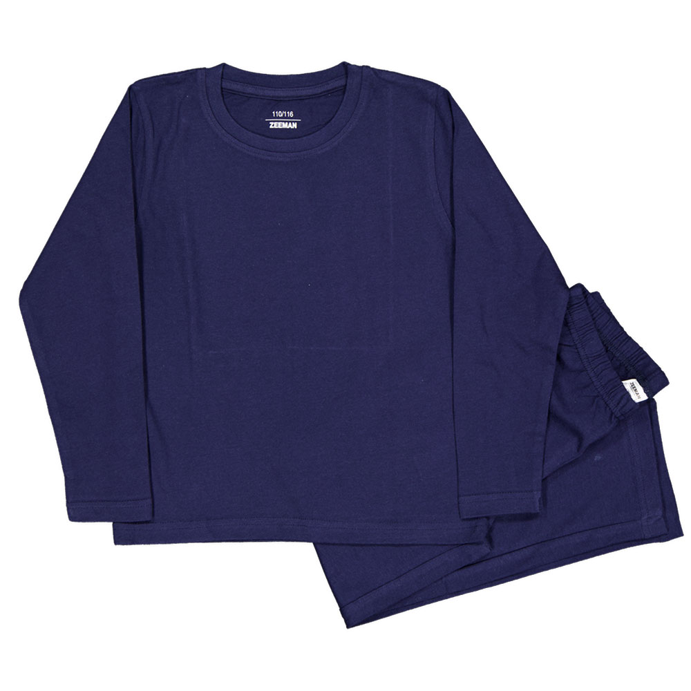 Kinder jongens pyjama Lange mouwen Navy kopen? Goed en goedkoop