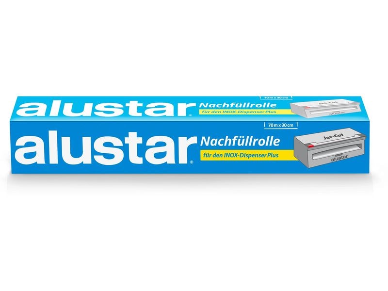 Alustar Alufolie 30 cm x 70 m Alustar Nachfüllrolle für Edelstahldispenser