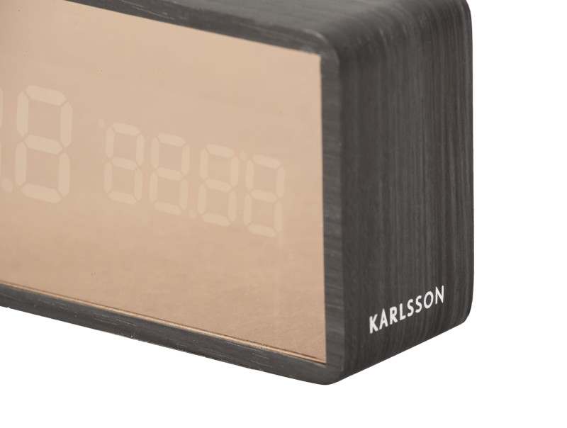Alarm Clock Copper Mirror LED KA5878BK Black
