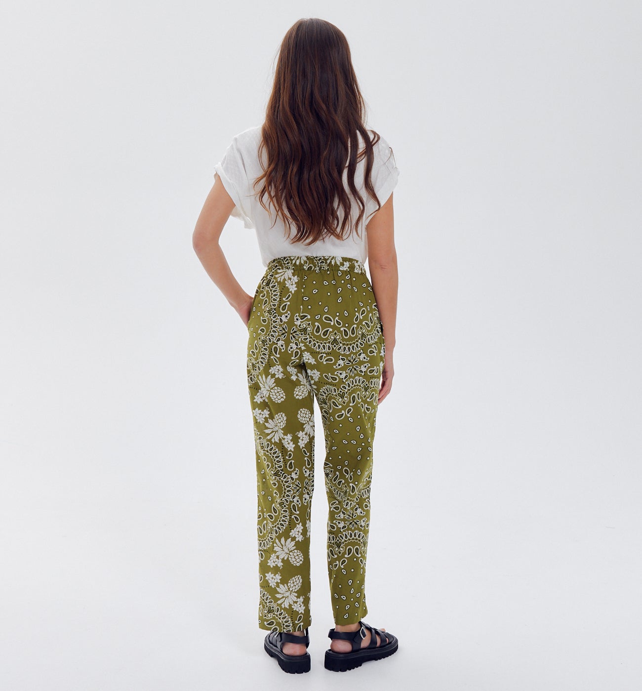 Pantalon motif bandana Femme - Imprimé kaki
