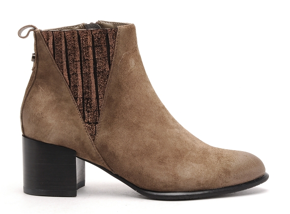 Fugitive boots bottine talons femme flak beige