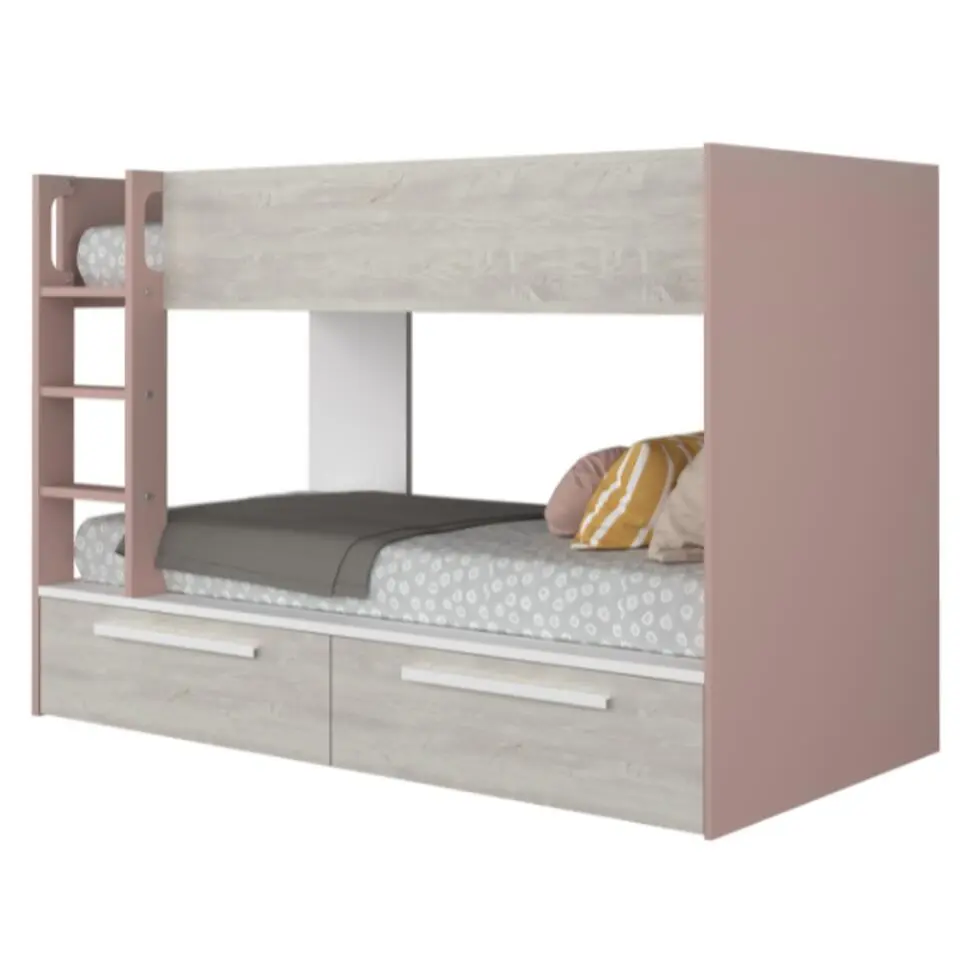 Stapelbed Fleur met bedlades - oudroze