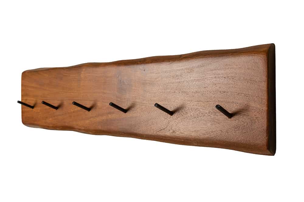 Massive Wand-Garderobe MAMMUT 80cm Akazie mit 6 Kleiderhaken