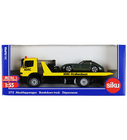 Siku Lastbil m. Bil - 1:55 - Breakdown Truck - Gul