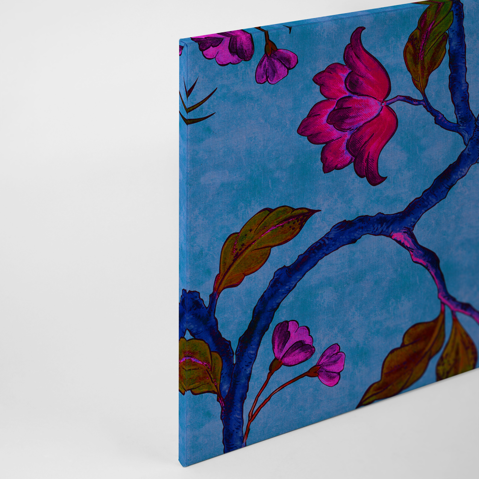 Leinwandbild PARADIESVÖGEL - blau - 90x60 cm