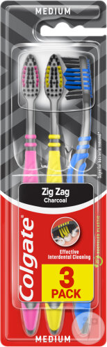 Colgate ZigZag Medium Brosses À Dents 3 Pièces