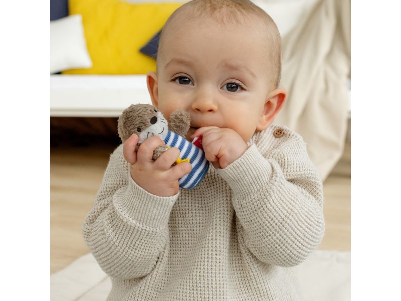 fehn Rassel Mini Otter Mini-Greifling zum Rasseln, Fühlen, Spielen mit kuschelweichem Stoff-Tier