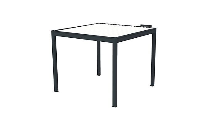 Pergola bioclimatique autoportante motorisée aluminium Oviedo gris 3 x 3 m