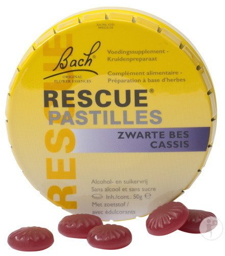 Fleurs De Bach Rescue Pastilles Cassis Sans Sucre 50g