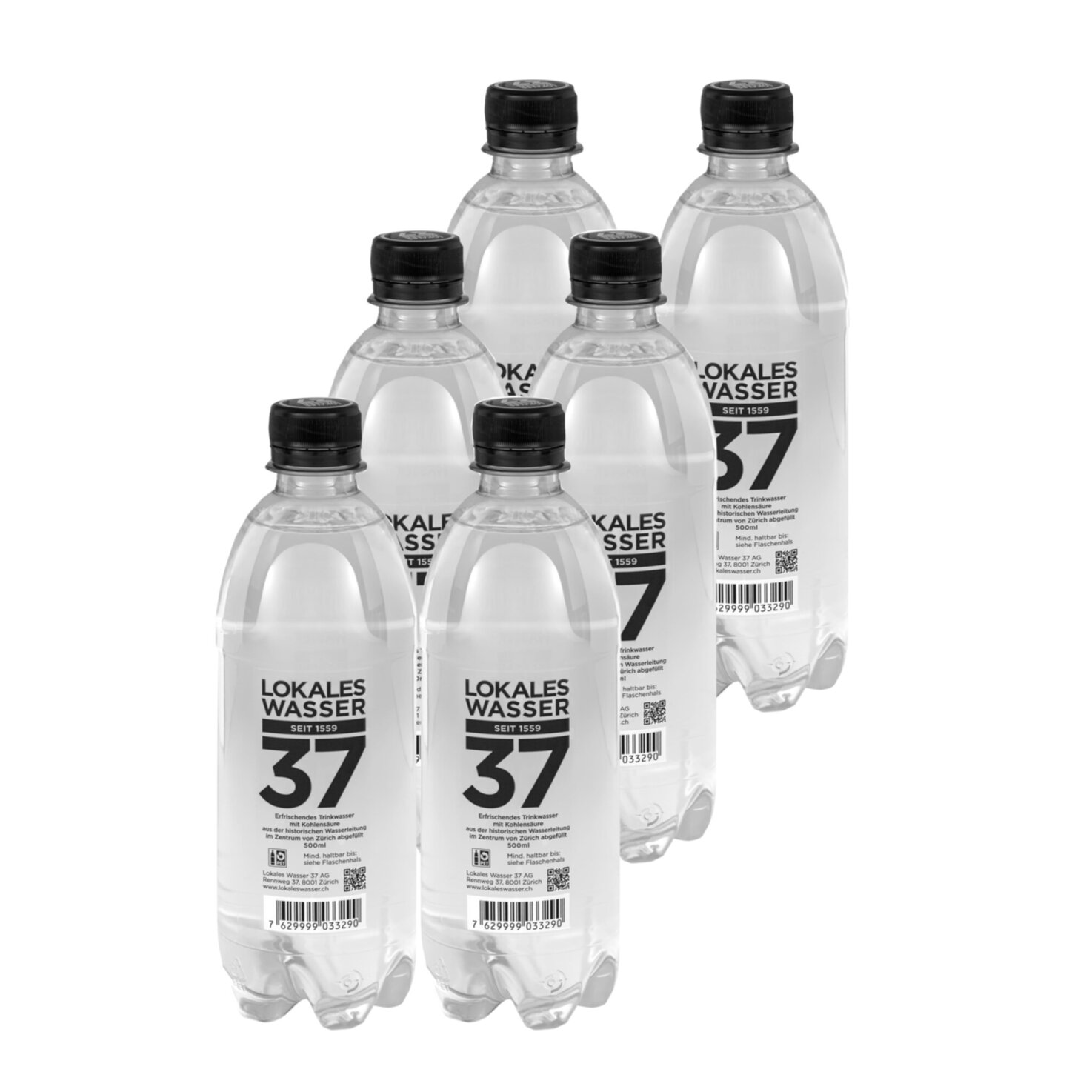 Lokales Wasser 37 mit Kohlensäure 6x 50cl -6x 50cl