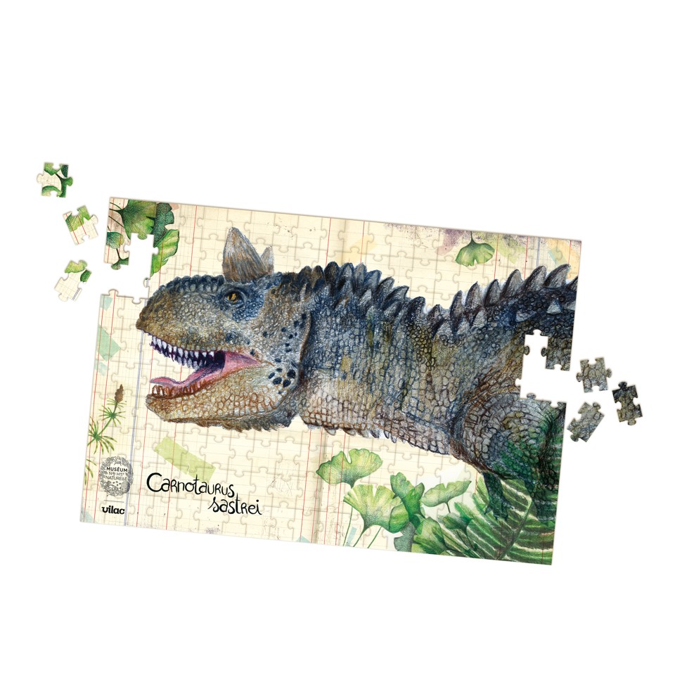 Vilac - Puslespil 3x200 brk - Dinosaurer fra Naturhistorisk Museum