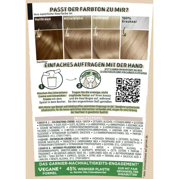 dauerhafte Haarfarbe 7.12 Latte Macchiato Braun