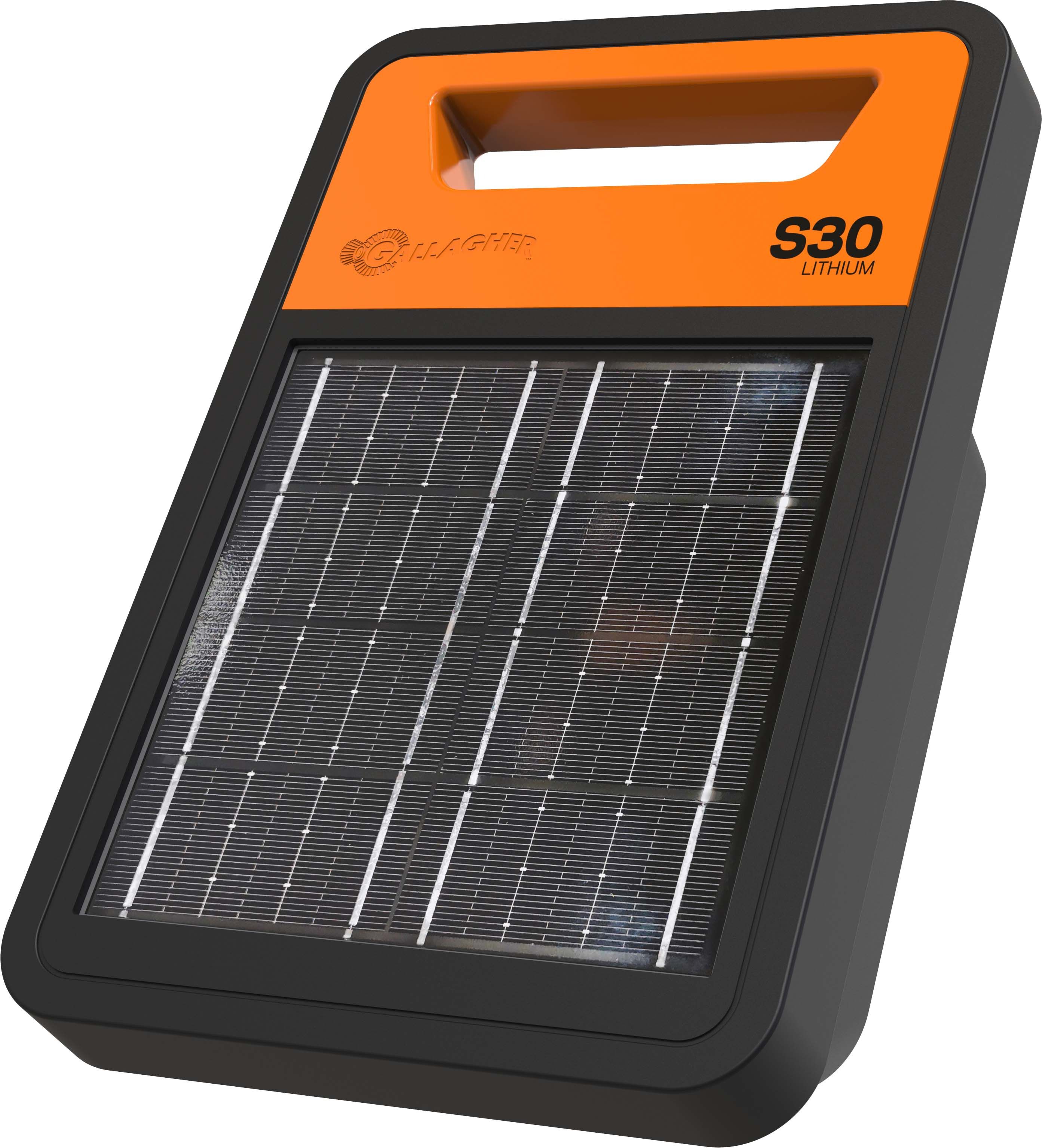 Gallagher S30 - Solar schrikdraadapparaat - Incl. Lithium Batterij - 17.5 cm - Lithium accu - 0.3 Joule - 23.3 cm