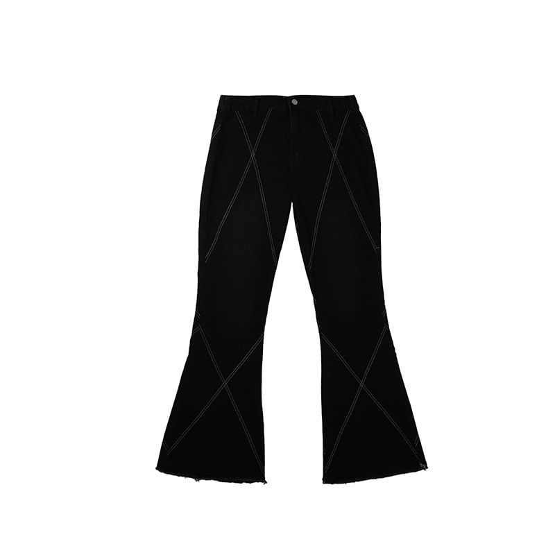 Ashteroid - High Waist Washed Flared Jeans