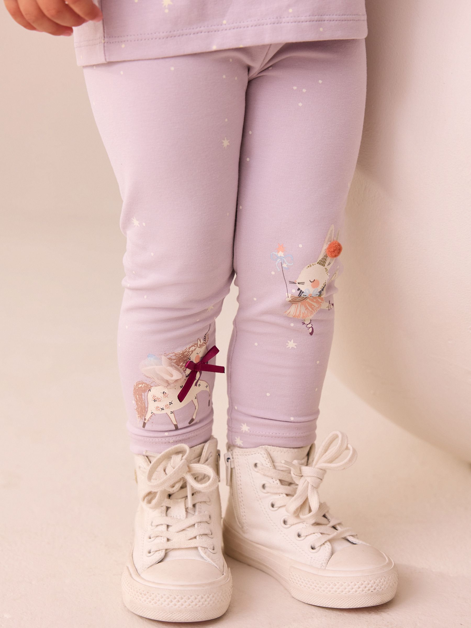 Lila-paars - Versierde leggings (3 mnd-7 jr)