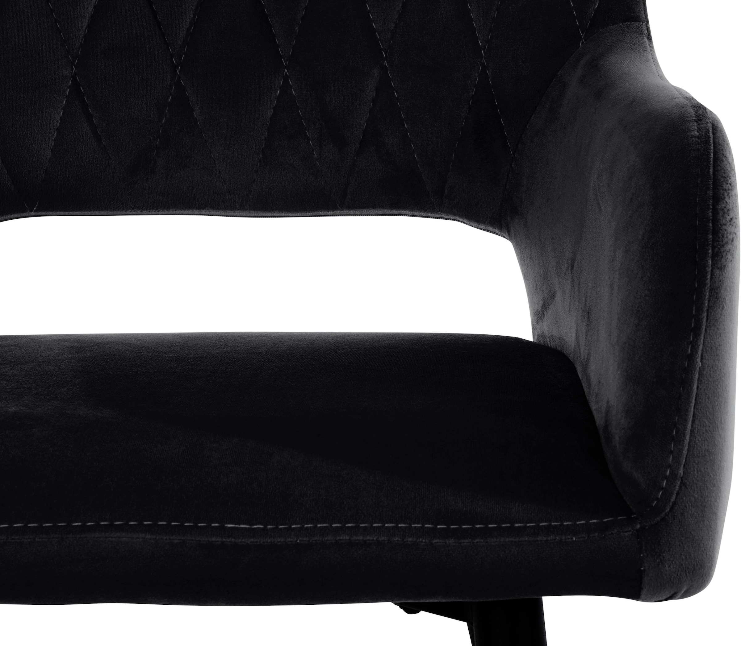Leonique Esszimmerstuhl »Franca« (Set) 2 Stk.Sitz in Samtvelours, Rückenlehne mit Rautensteppung, Sitzhöhe 48 cm