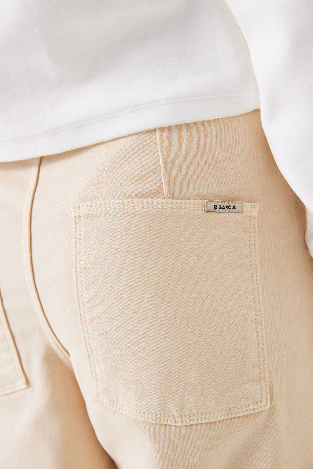 Garcia low waist wide leg cargobroek beige