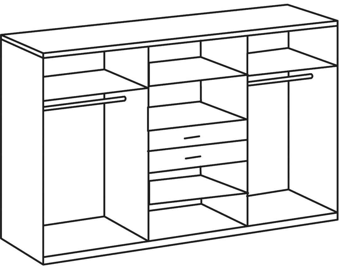 Kleiderschrank MINNESOTA 270 x 208 x 58 cm Holznachbildung braun/grau