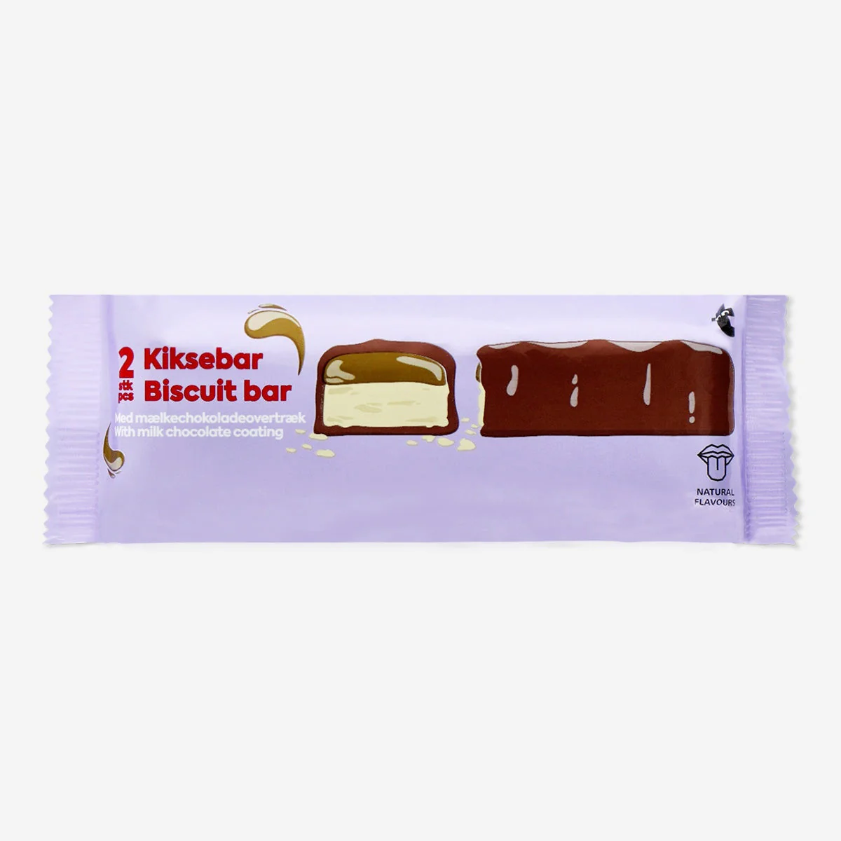 Biscuit-chokoladebar. 2 stk