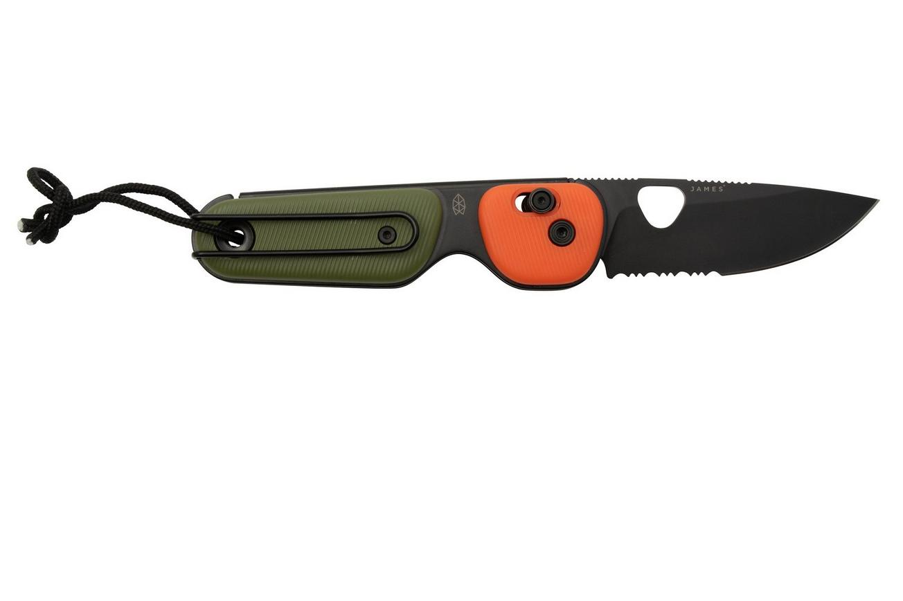 The James Brand The Redstone, OD Green   Orange PP, black, Serrated, KN118197-01, zakmes