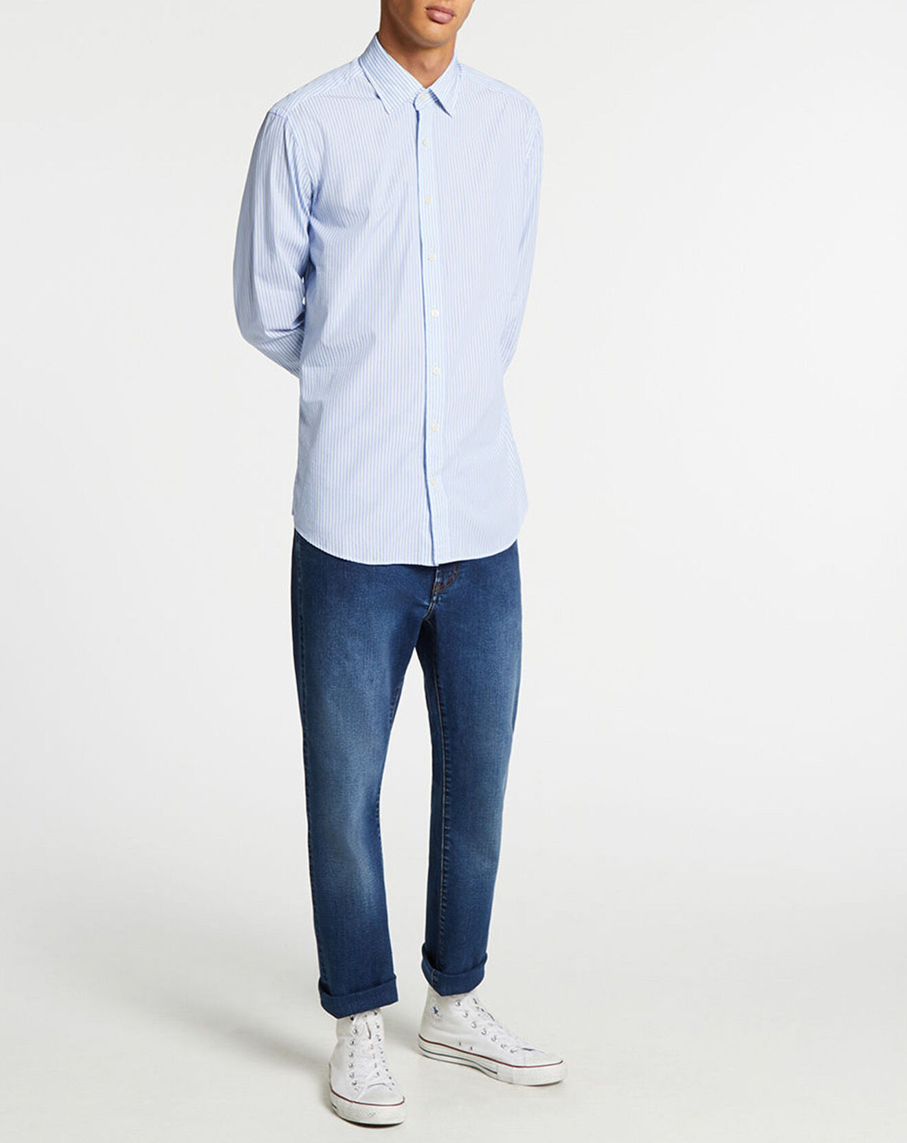 Hackett London Chemise Slim Fit à rayures  bleue