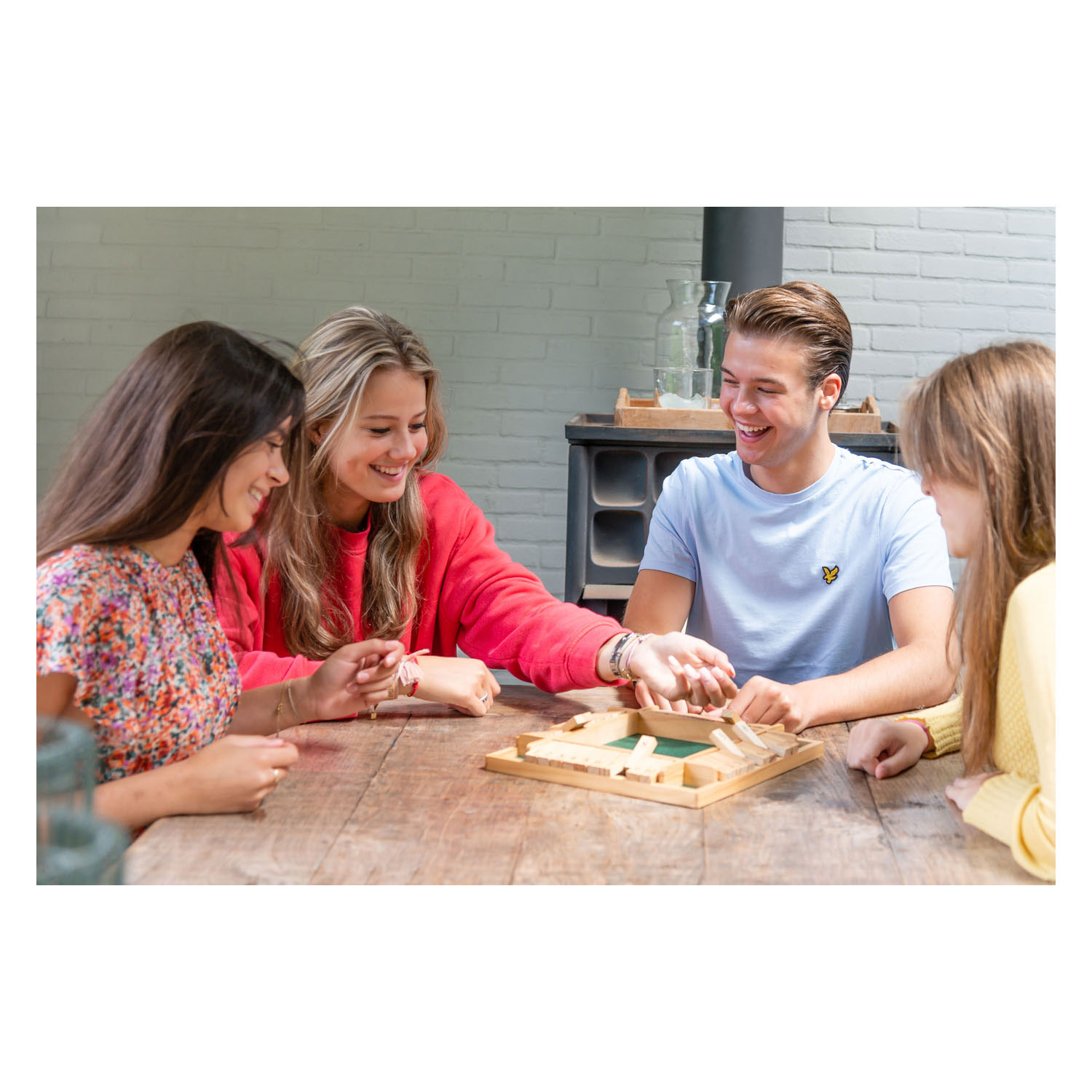 Shut the Box Houten Dobbelspel, 4 spelers