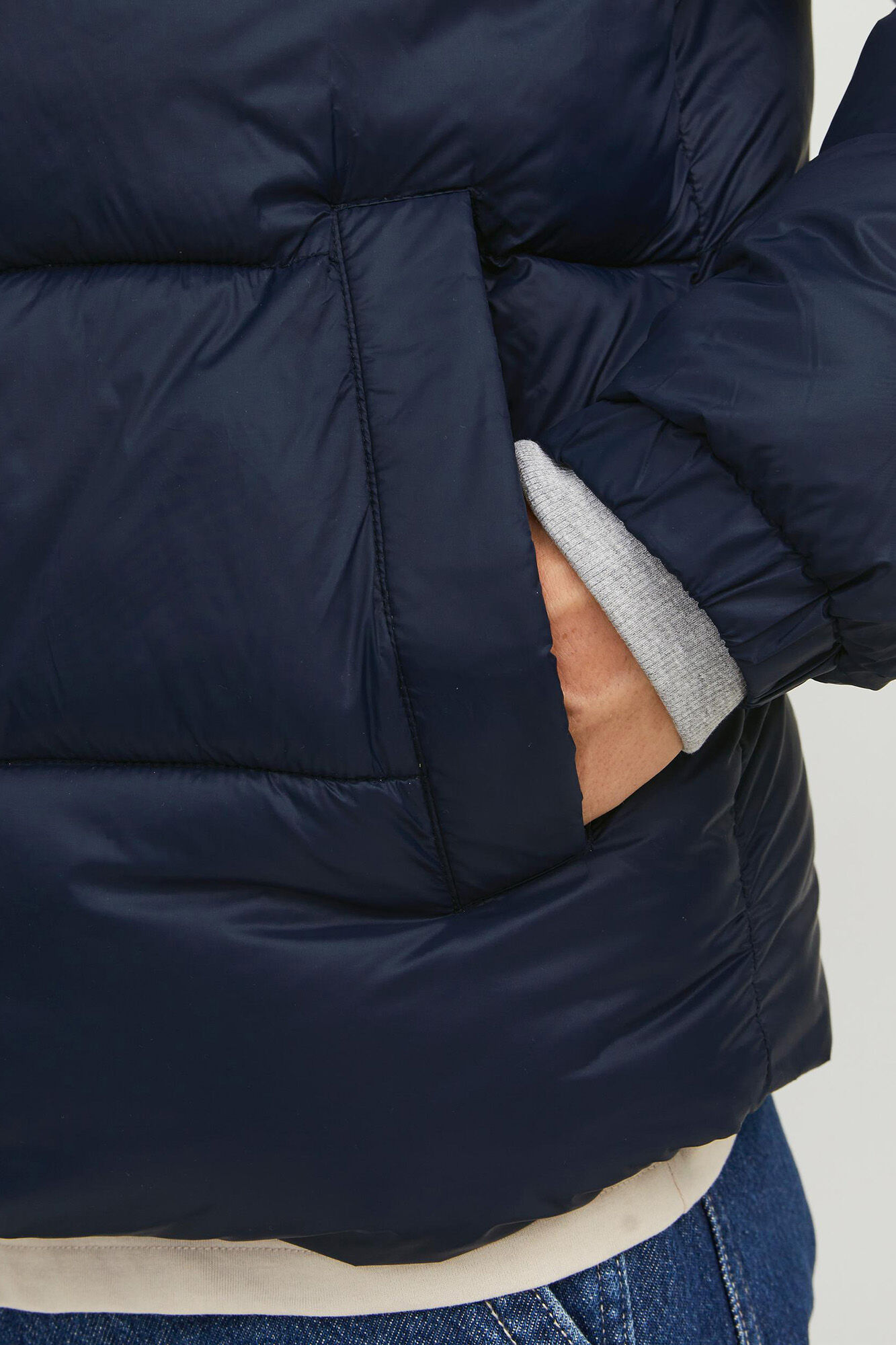 Jaqueta puffer color block