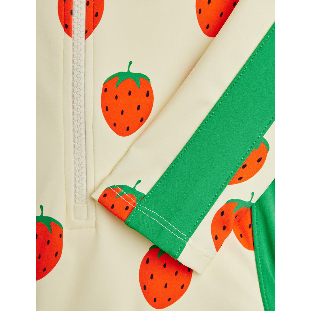 Køb Mini Rodini Off-white Strawberries AOP Ls Uv Badeheldragt