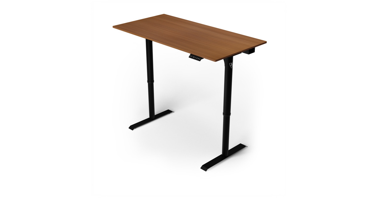 ArozziArena Nordico Sit/Stand Desk - Dark Walnut gaming desk  (Zwart)