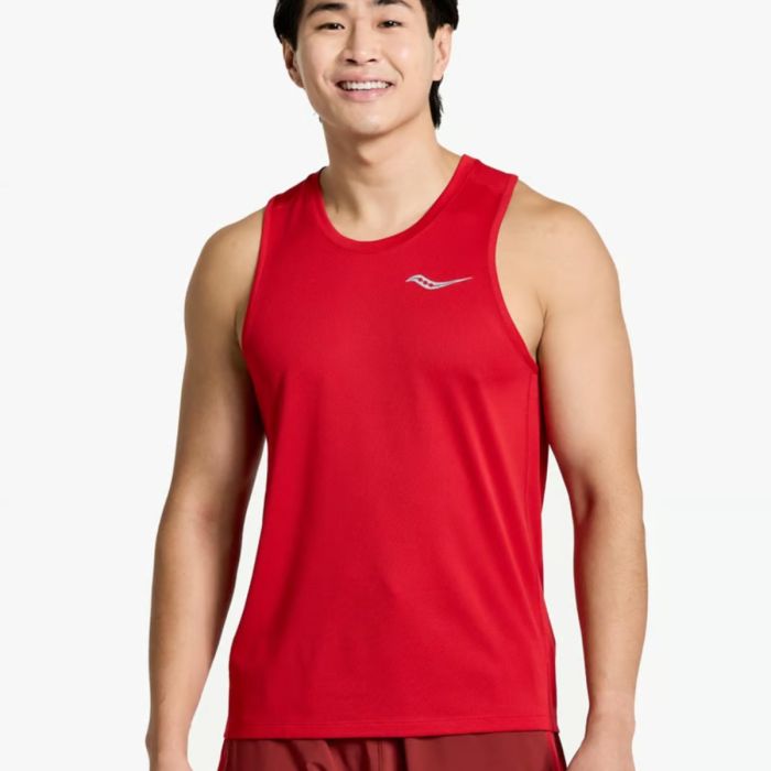Saucony Herre Singletter Stopwatch Singlet Rød