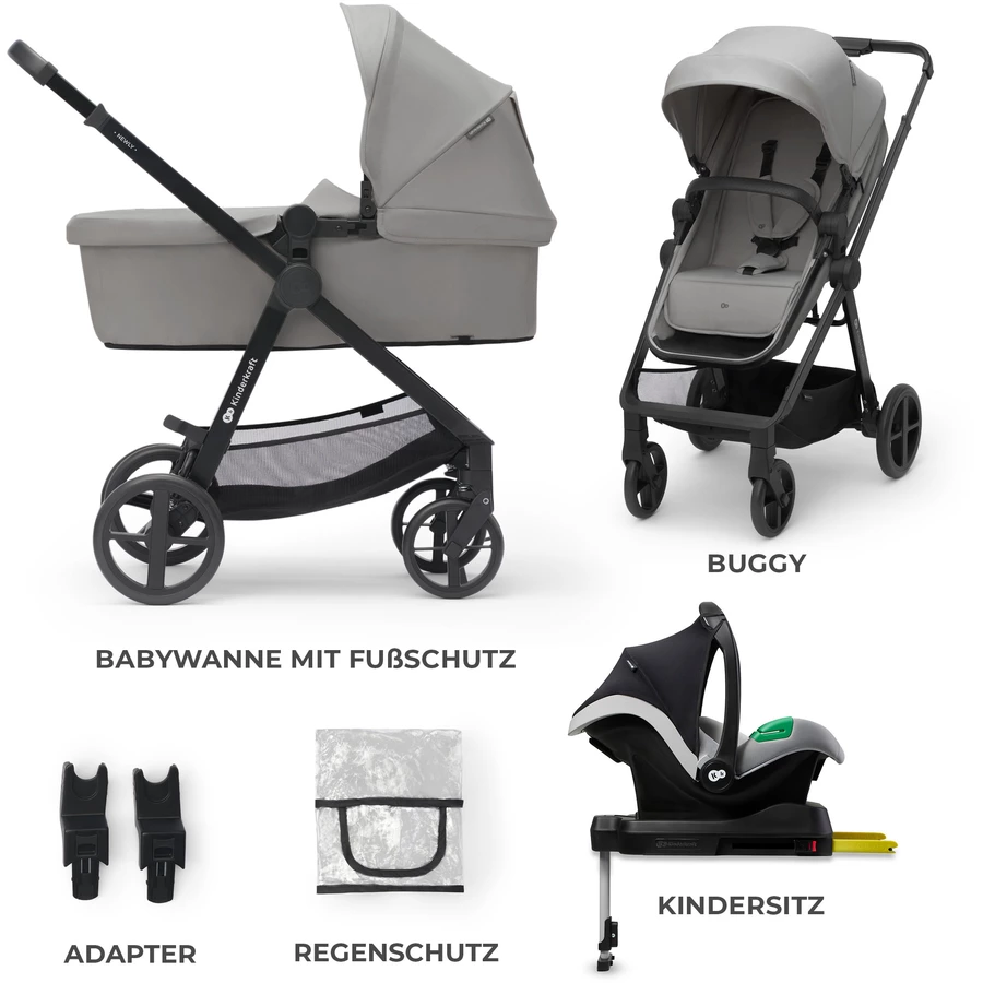 Kinderkraft Kinderwagen Newly 3 in 1 Mink Pro Sand Beige
