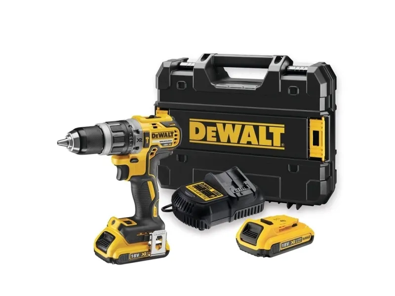 DeWALT DCD796D2-QW - Hammerbor/skruemaskine - ledningfri - 2-hastigheders - nøgleløs borepatron 13 mm - 70 N·m - 2 batterier - 18 V