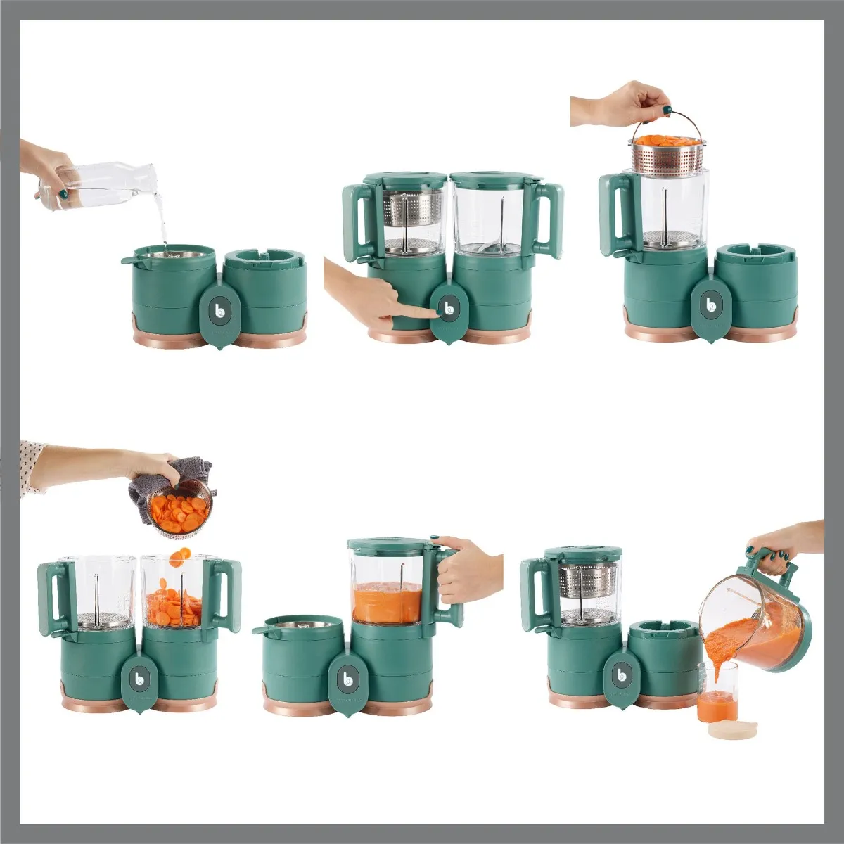 Babymoov Station Repas Duo Nutribaby en Vitre - Vert