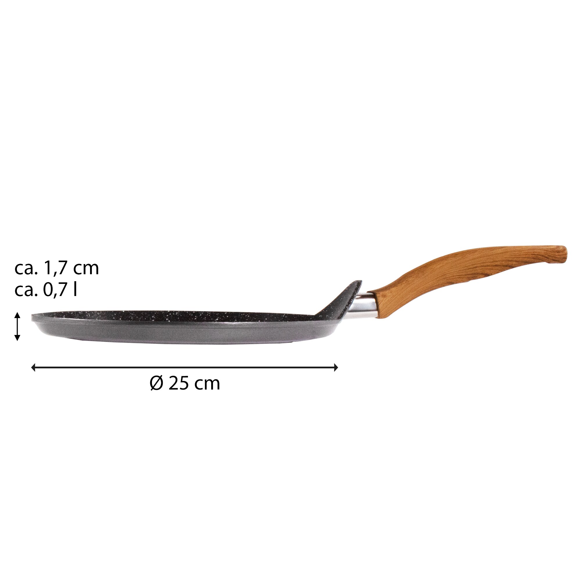 STONELINE® Back to Nature Crêpes-Pfanne 25 cm, mit Teigverteiler