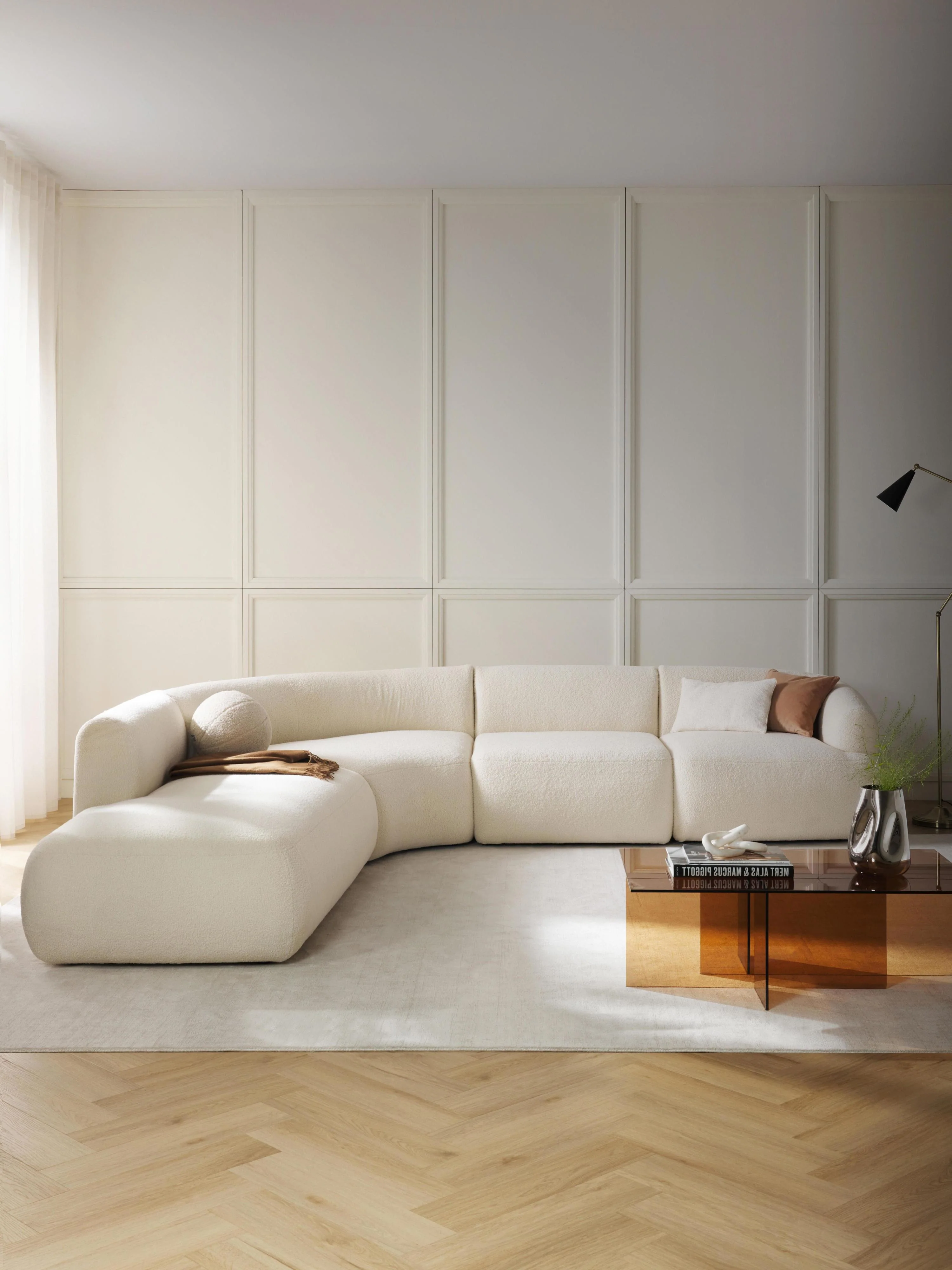 Modulaire teddy hoekbank Sofia (4-zits)