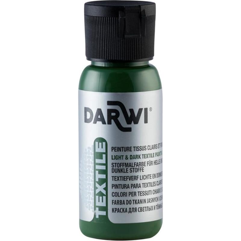 DARWI Flacon de 50 ml de Peinture Textile Opaque - Vert avocat