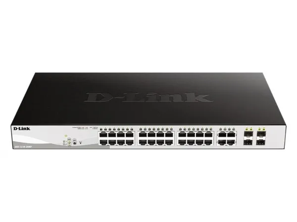 D-Link DGS 1210-28MP - Switch - Administreret - 24 x 10/100/1000 (PoE )   4 x Gigabit SFP - desktop, monterbar på stativ - PoE