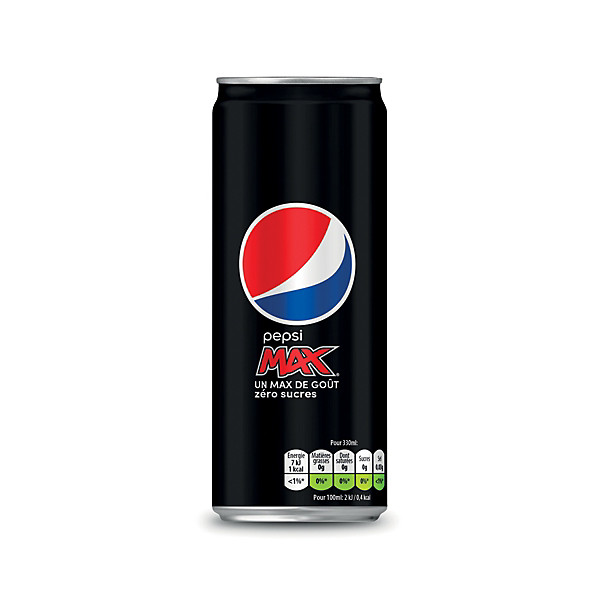 Pepsi soda Cola sans sucres canette slim 33 cl - Lot de 24