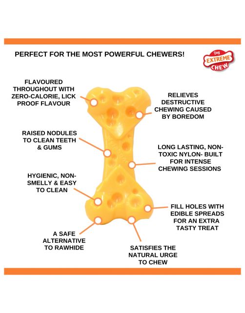 Nylabone Durachew Cheese Bone Geel - Hondenspeelgoed